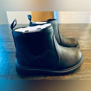 UGG Kids Black Leather Boots